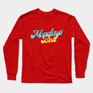 Mondays Best (Blue and yellow script) Long Sleeve T-Shirt